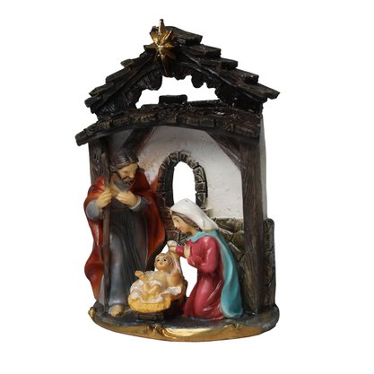 Cenário de Sagrada Família de Resina Importada - 11 cm
