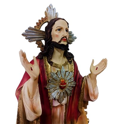 Imagem Resina Importada Pia Sagrado Coração de Jesus para Parede 35,5cm