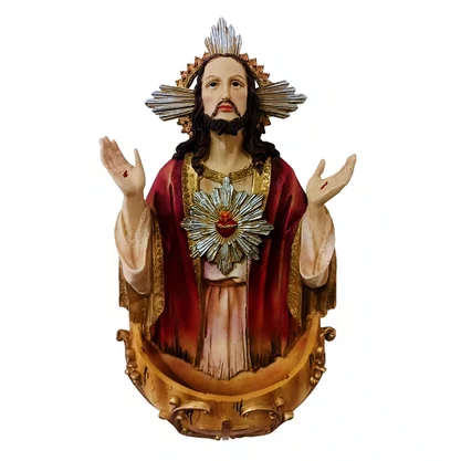 Imagem Resina Importada Pia Sagrado Coração de Jesus para Parede 35,5cm