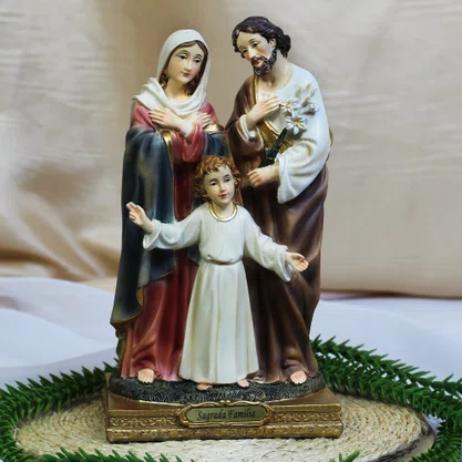Imagem Sagrada Família de Resina Importada - 21 cm