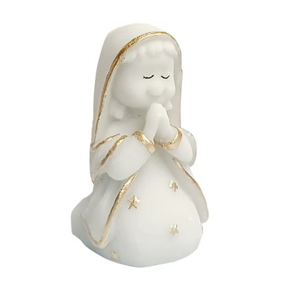 Imagem Sagrada Família Mini Presépio em Mármore Detalhe Dourado - 8 cm