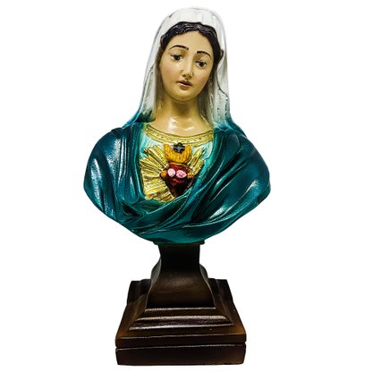 Imagem Sagrado Coração de Maria Busto de Resina Nacional - 25 cm
