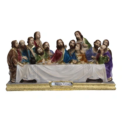Imagem Santa Ceia de Resina Nacional - 12 cm x 22 cm