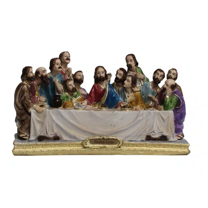 Imagem Santa Ceia de Resina Nacional - 9 cm x 17 cm