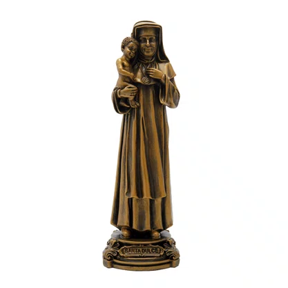 Imagem Santa Dulce dos Pobres em Mármore com Pintura em Bronze 30cm