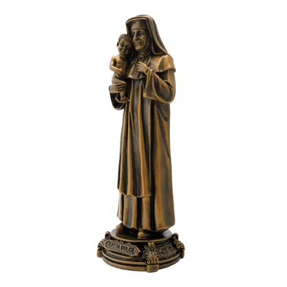 Imagem Santa Dulce dos Pobres em Mármore com Pintura em Bronze 30cm
