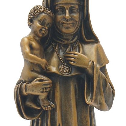 Imagem Santa Dulce dos Pobres em Mármore com Pintura em Bronze 30cm