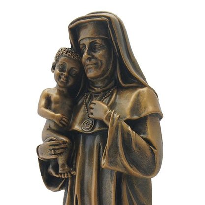 Imagem Santa Dulce dos Pobres em Mármore com Pintura em Bronze 30cm