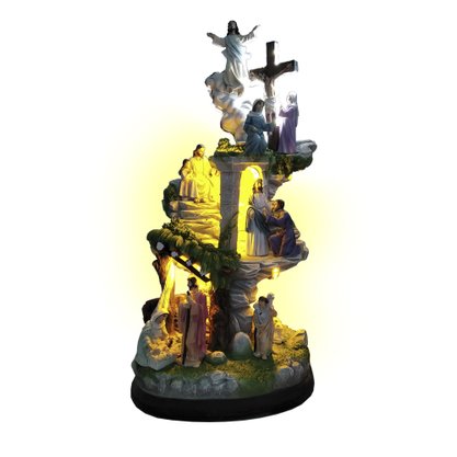 Imagem Vida de Jesus de Resina Nacional Com Led- 39 cm