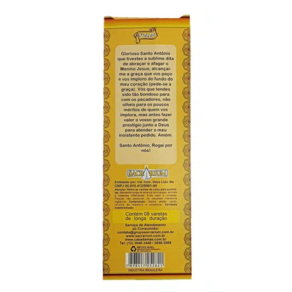 Incenso em Vareta Santo Antônio com Aroma