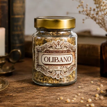 Incenso Litúrgico Olibano Importado Vidro - 220g.