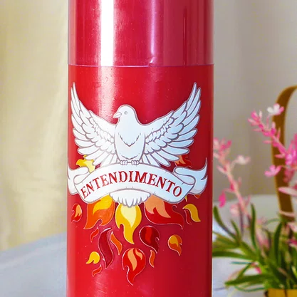 Kit 7 Dons do Espírito Santo 7 Velas Pentecostes Vermelhas Adesivo
