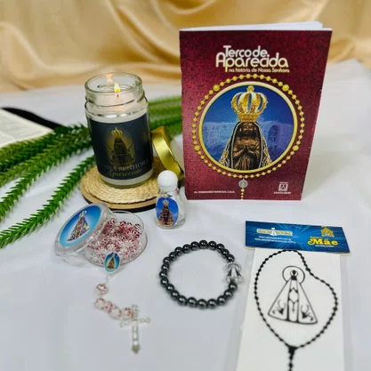 Kit Devocional de Nossa Senhora Aparecida - 5 Peças + 1 Brinde 