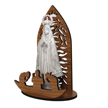 Kit Imagem Mármore de Nossa Senhora Aparecida Oratório Mesa - 20 cm