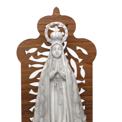 Kit Imagem Mármore de Nossa Senhora Aparecida Oratório Mesa - 20 cm