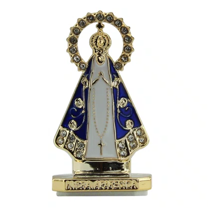 Kit Ostensório + Mini Imagem de Nossa Senhora Aparecida Plástico