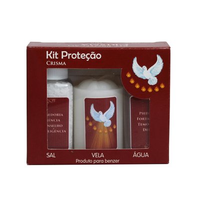 Kit Proteção Água Sal e Vela Crisma
