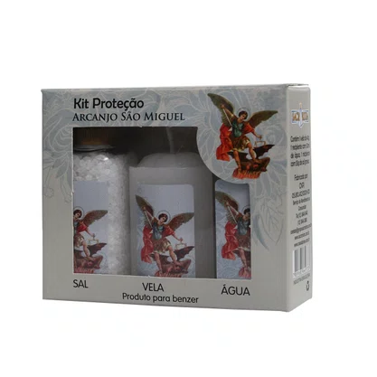 Kit Proteção Sal Agua Vela São Miguel Arcanjo