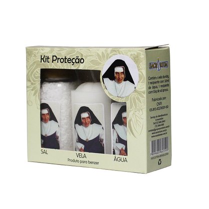 Kit Proteção Água Sal e Vela Santa Dulce dos Pobres