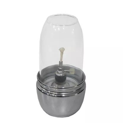 Lamparina de Mesa Oval Prata 17 cm