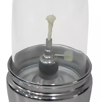 Lamparina de Mesa Oval Prata 17 cm