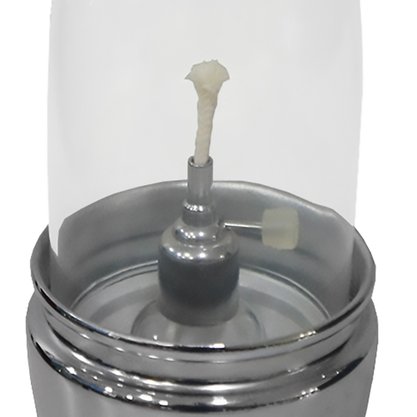 Lamparina de Mesa Oval Prata 17 cm