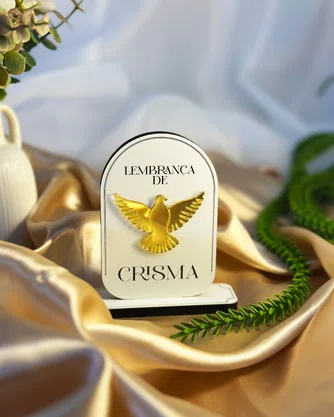 Adorno de Mesa Crisma MDF e Acrílico 