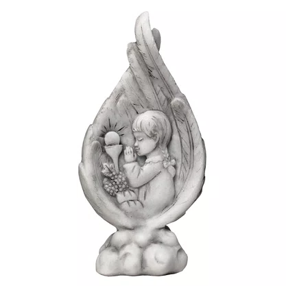 Lembrança Primeira Eucaristia Menina em Mármore - 14 cm x 7,5 cm