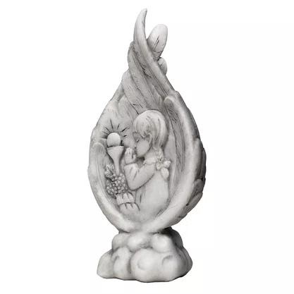 Lembrança Primeira Eucaristia Menina em Mármore - 14 cm x 7,5 cm