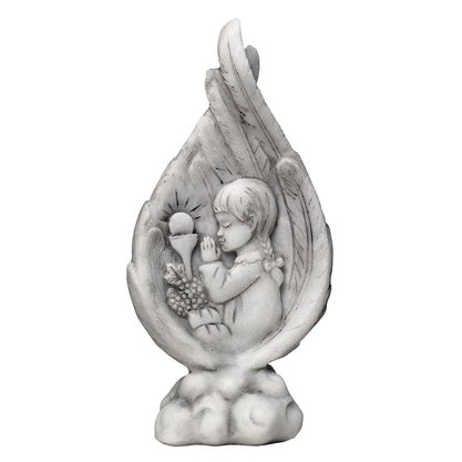 Lembrança Primeira Eucaristia Menina em Mármore - 14 cm x 7,5 cm