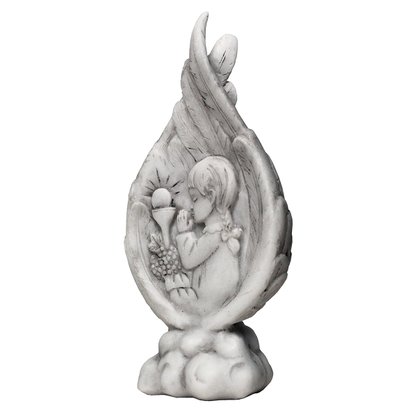 Lembrança Primeira Eucaristia Menina em Mármore - 14 cm x 7,5 cm