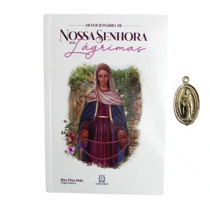 Livro Devocionário de Nossa Senhora das Lágrimas com Medalha