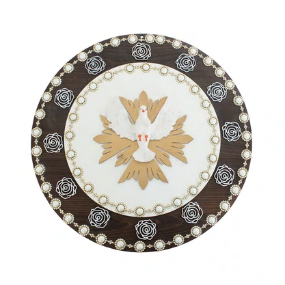 Mandala Mdf Divino Espírito Santo Trabalhado - 43 Cm X 43 Cm