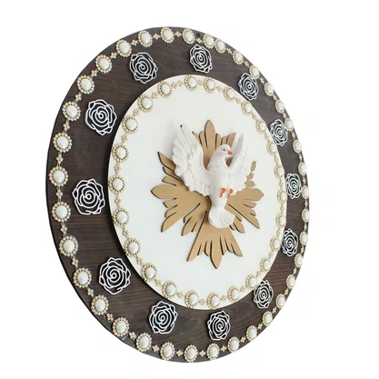 Mandala Mdf Divino Espírito Santo Trabalhado - 43 Cm X 43 Cm
