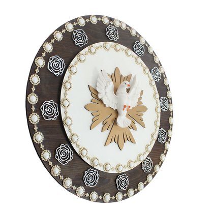 Mandala Mdf Divino Espírito Santo Trabalhado - 43 Cm X 43 Cm