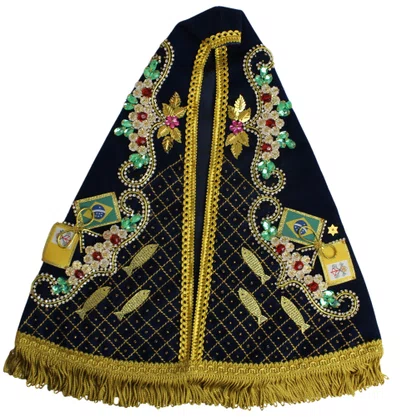 Manto de Nossa Senhora Aparecida - 25cm - Modelo Luxo Pescador