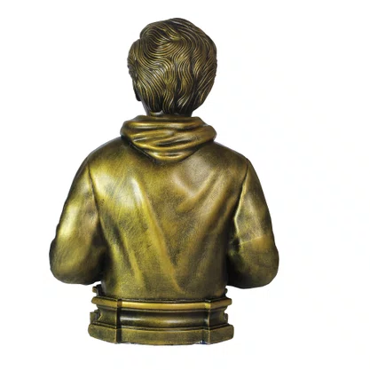 Imagem Busto de São Carlo Acutis de Mármore com Pintura Bronze - 30 cm