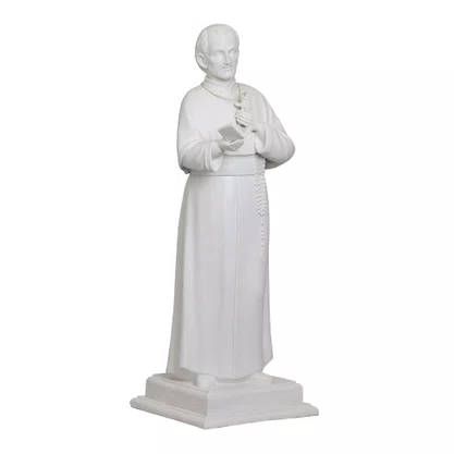 Imagem de Santo Afonso Maria de Ligório de Mármore Branco - 68 cm