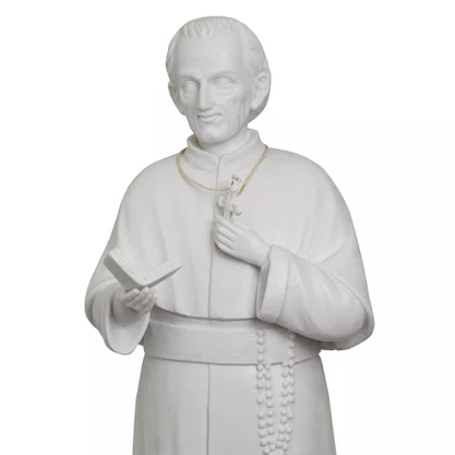 Imagem de Santo Afonso Maria de Ligório de Mármore Branco - 68 cm