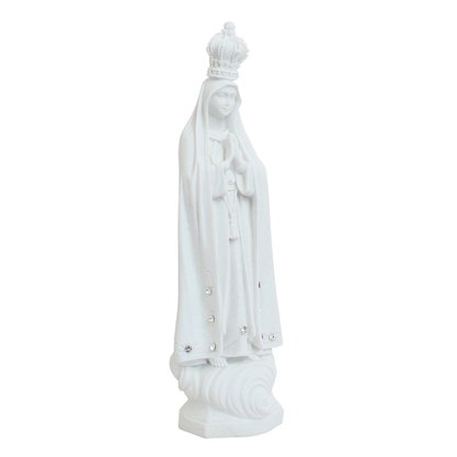 Imagem de Nossa Senhora de Fátima de Mármore Branco Strass - 25 cm