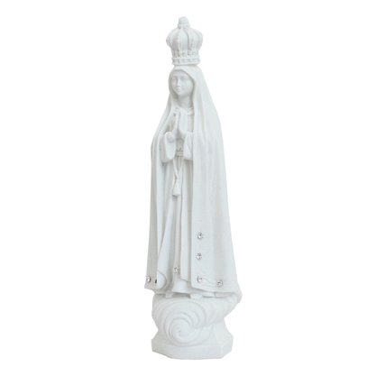 Imagem de Nossa Senhora de Fátima de Mármore Branco Strass - 25 cm