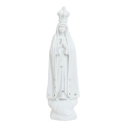 Imagem de Nossa Senhora de Fátima de Mármore Branco Strass - 25 cm