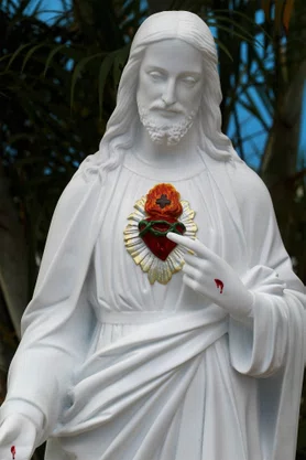 Imagem do Sagrado Coração de Jesus de Mármore - 103 cm