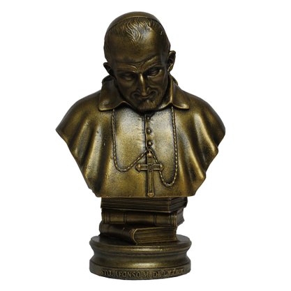 Imagem de Santo Afonso Busto Pintura Bronze - 18 cm