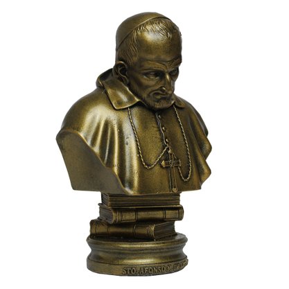 Imagem de Santo Afonso Busto Pintura Bronze - 18 cm