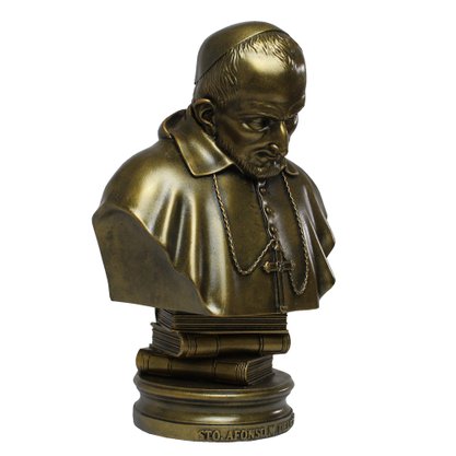 Imagem de Santo Afonso Busto Pintura Bronze de Mármore - 29 cm