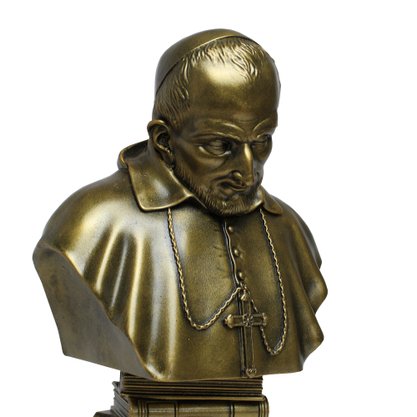 Imagem de Santo Afonso Busto Pintura Bronze de Mármore - 29 cm