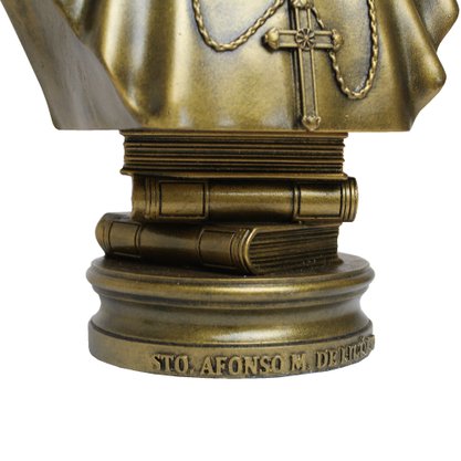 Imagem de Santo Afonso Busto Pintura Bronze de Mármore - 29 cm