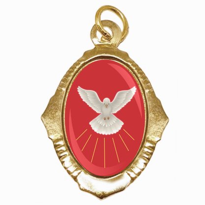 Medalha Chapa Resinada Divino Espírito Santo - Contém 100 Unidades