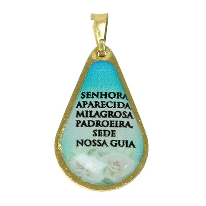 20 unid - Medalha Gota de Nossa Senhora Aparecida Frente e Verso